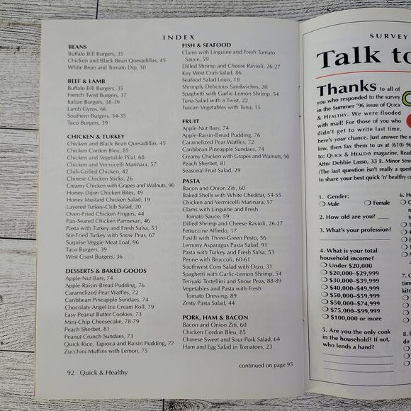 Quick & Healthy 33 Speedy Weekday Meals Cookbook booklet 1996 October VERY GOOD - Picture 14 of 14